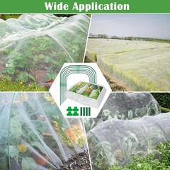 67 Pcs Garden Netting Kit, 10×25 Ft Ultra Mosquito Bird Netting with 6 Hoops &