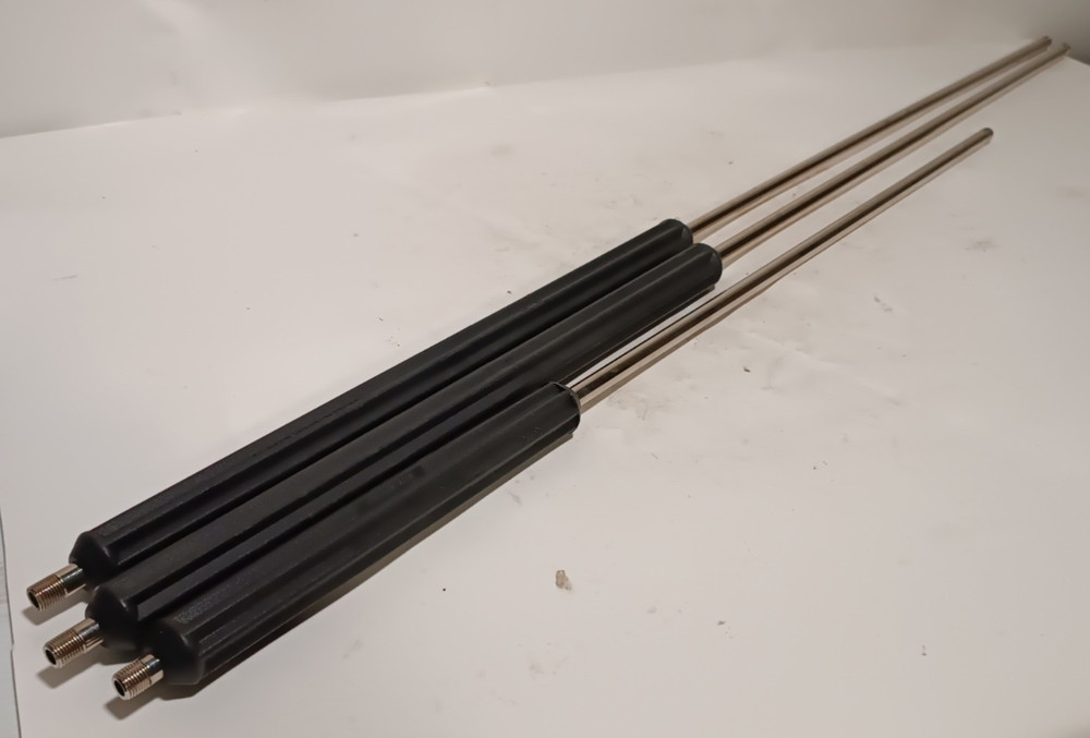 Lot of 3 Unbranded Pressure Washing Lances 414bar 6000PSI 150° C 47″ L, 35.5″ L