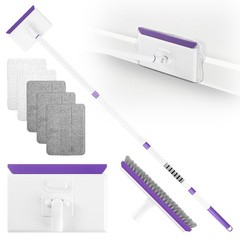 wlich Baseboard Cleaner Tool with Handle 2.0, Cleaner, White-purple