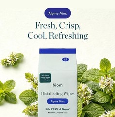 Biom Disinfecting Wipes – Variety – 3pk/180ct Fresh Citurs – Alpine Mint