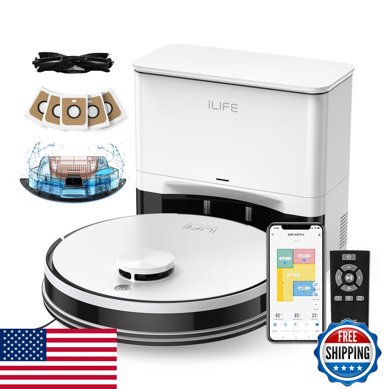 Ilife A30 Pro Robot Vacuum And Mop Self Emptying Station For 60 Days 5000Pa