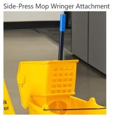 35 Qt. Mop Bucket Kit w/Side Press Wringer, Wet Floor Sign, Mop Head, & Handle