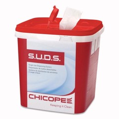 Chicopee 0727 7.5 in. x 7.5 in. x 8 in. S.U.D.S Bucket w/ Lid – RD/WT (6/CT) New