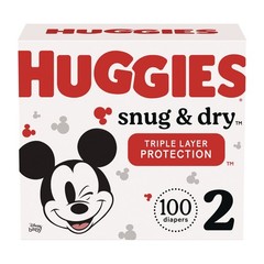 Huggies 56433 Snug and Dry 12 lbs. to 18 lbs. Diapers – Size 2 (116/Carton) New