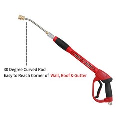 CHAVOR Upgraded Pressure Washer Gun with Extension 47 Inch, black and red