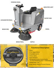 50.4″ Ride-on Floor Sweeper Industrial Machine 26.5 Gallon Dustbin 92600 Sqft/h