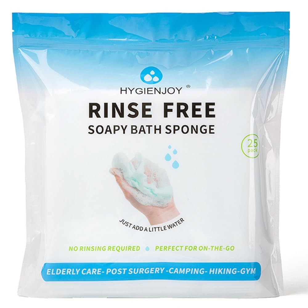 HYGIENJOY-21% Larger,No Rinse Bathing Wipes for 25 Count (Pack of 1)
