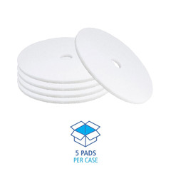 BWK4021WHI 21 In. Diameter Polishing Floor Pads – White (5/Carton)
