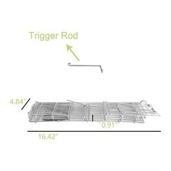 1-Pack Silver Live Animal Cage Trap Folding Humane Cat Trap For Mouse 14 x 5 x 6