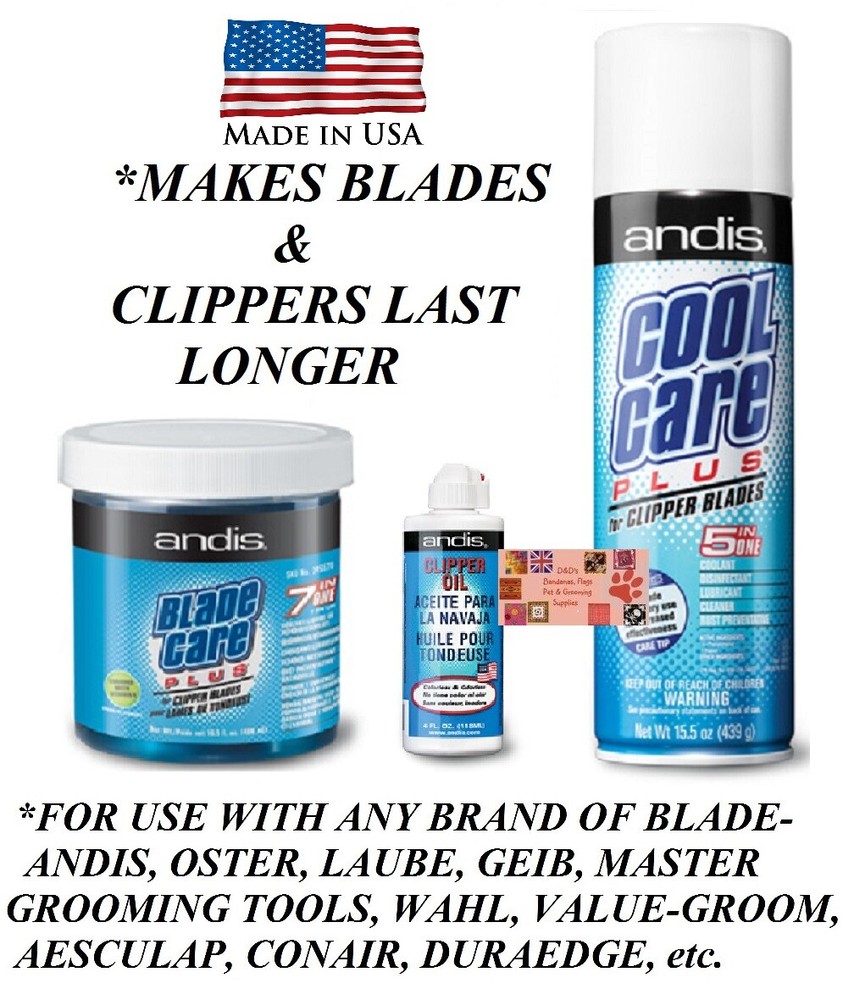 ANDIS CLIPPER BLADE CARE MAINTENANCE SPRAY,DIP WASH,OIL KIT-Cleaner,Cooling,Lube