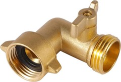 Xiny Tool 90 Degree Garden Hose Adapter with Shut Off Valves, 3/4″ Solid Brass G
