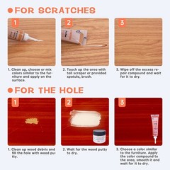 Wood Scratch Repair Kit – 18 Color Fillers Paste 31 Piece Set, Walnut