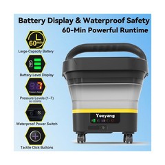 Portable Cordless Pressure Washer with Tank: 1200 PSI Foldable Power Washer R