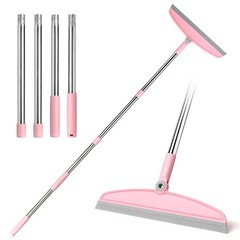 OOOFLOWER Multifunction Silicone Broom, 54 Inch Adjustable 54 inches, Pink