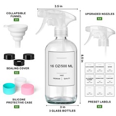 YULING-X 3Pcs empty glass spray bottle with Silicone Sleeve White&Blue&Pink