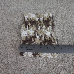 Handmade Crochet Reusable Mop Cover Basketweave Cotton Brown Tan White