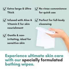 Nurture XL Ultra Thick Body Wipes for Adults 120 Count (Pack of 1), White