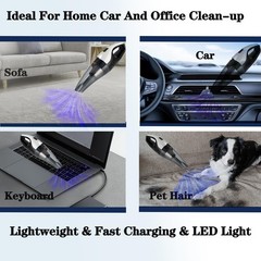 BZY Handheld Vacuum Cleaner Cordless Rechargeable 17500Pa Strong Suction Smal…