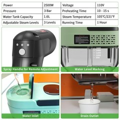 Gribouillage Handheld Steam Cleaner For Home 2500W High Temperature Pressurized