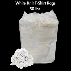 White Knit T-Shirt 100% Cotton Cleaning Rags 50 lbs. Bag – Multipurpose Cleaning
