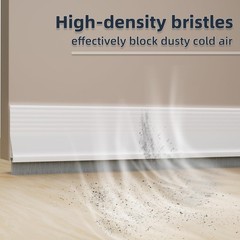 2 Pack Door Sweep with Brush, 39″ Silicone Under 39in*2 Pack, White