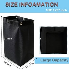 High Capacity Replacement Janitorial Cart Bag, Waterproof, Thickened Housekee…