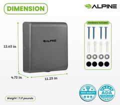 Alpine Commercial Hand Dryer with HEPA Filter, 8 Seconds Extreme Speed Electric