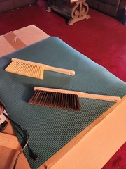 Wooden Dust Brush Set 2PCS Soft Bristle Hand Broom for Sofa Bed Car Counter