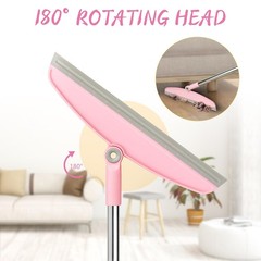 OOOFLOWER Multifunction Silicone Broom, 54 Inch Adjustable 54 inches, Pink