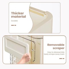 Green Foldable Transparent Rectangular Kitchen Trash Can, 6.89L Capacity, Ide…