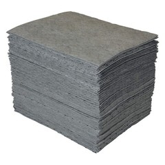 BRADY SPC ABSORBENTS GP100 Absorbent Pad,Universal,Gray,PK100 1HUB5