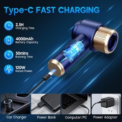 Jonyj Car Vacuum Cleaner 16000Pa Hand Held Vacuum Portable Cordless 2 In 1 Air