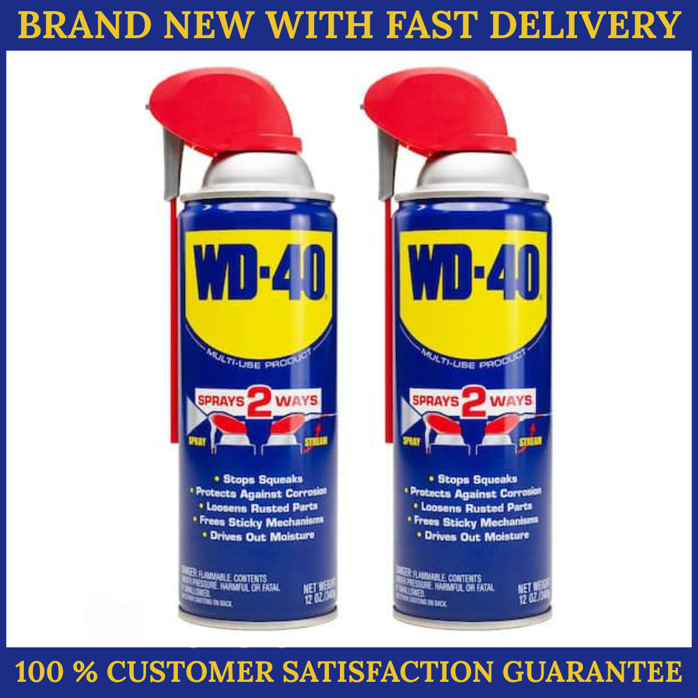 New Multi Purpose Original WD-40 Formula Lubricant Spray 2-PACK w/. Smart Straw