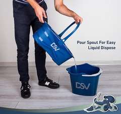 Professional 3.2 Gallon (12L) Cleaning Bucket | Pour Spout & Comfort-Grip Handle