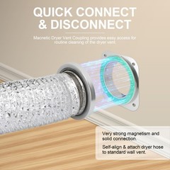 Magnetic Dryer Vent Coupling DV180 Hose Connector Clear