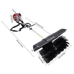52cc Gas Power Handheld Sweeper Broom W/ Blower Driveway Turf Grass Snow Clean