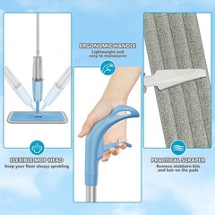 Spray Wet Mops for Hardwood Floor Cleaning: MEXERRIS Mop with 3 Cyanine