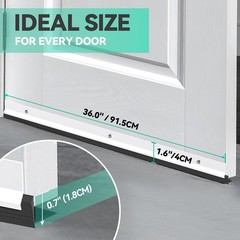 AMZNOVA Door Sweep, Threshold Sweeper for Interior & 36in, White-2Pack
