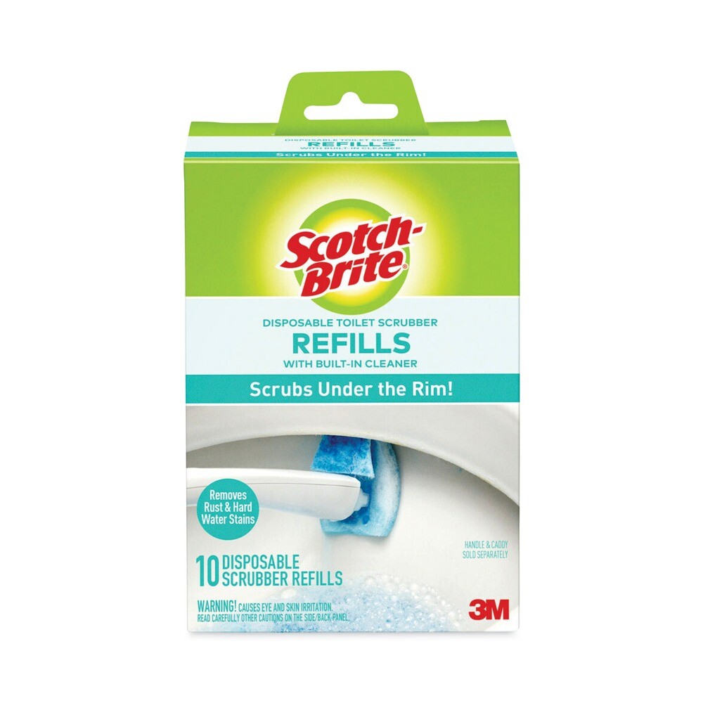 Scotch-Brite 558RF Disposable Toilet Scrubber Refill – Blue/White (10/Pack) New