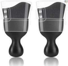 2-Piece Car Interior Detailing Brush Set with Soft Bristles for D Color: Black