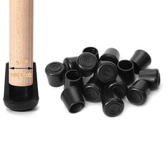 Furnigear Chair Leg Tips Caps Non-Slip Rubber 5/8″ -100pack, Black