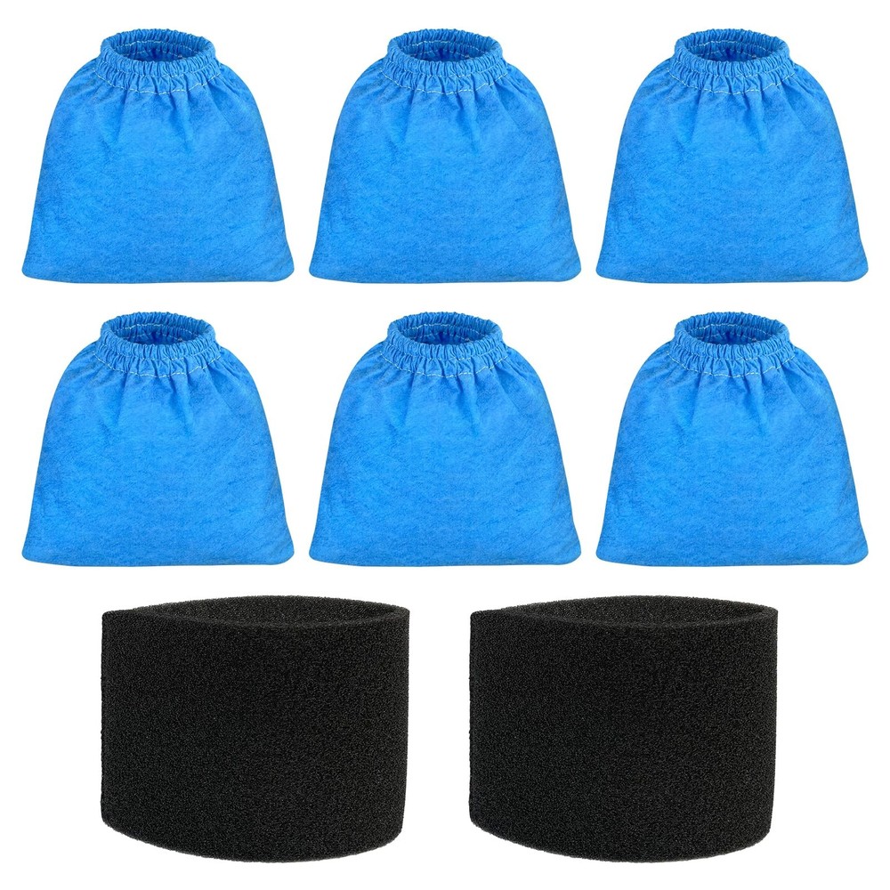 6 Pack VRC5 Filter Bags & 2 Pcs VFF51 Foam vrc5 cloth filter bag(blue)