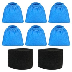 6 Pack VRC5 Filter Bags & 2 Pcs VFF51 Foam vrc5 cloth filter bag(blue)