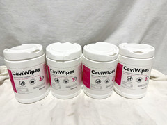 LOT OF 4 Metrex CaviWipes 13-1100 Disinfecting Wipes Towelettes 160ct Exp 2028