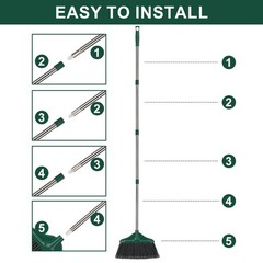 Broom Outdoor Indoor Commercial with 50 inches Long Black