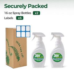T4U Spray Bottles for Cleaning, 16 OZ Empty 16 OZ, 2 Pack, white