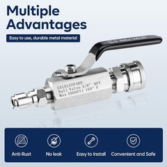 GALELEOPARD Ball Valve Pressure Washer, 3/8 Inch Quick Connect Black