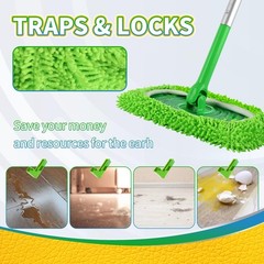 ZEHRAI 6Pcs Reusable Microfiber Mop Pads 10.3″ x 4.4″, Green 6 Pack