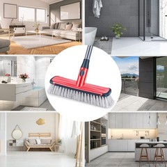 Ergonomic Long Handle Cleaning Brush – 2-in-1 Floor Scrubber for Home & Garage