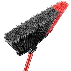 Libman High Power Angle Broom & Dustpan Red Steel Handle Black Fibers